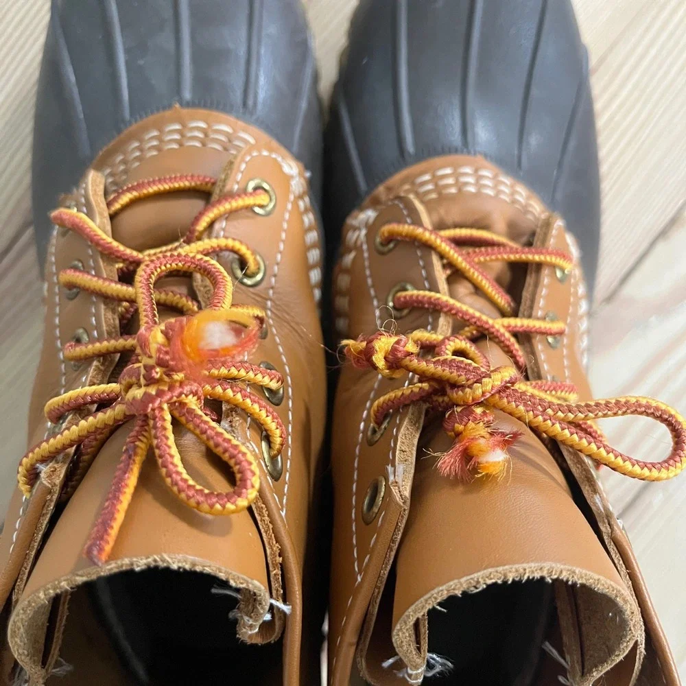 LL Bean 6 Inch Bean Boots Mens 7M Tan Brown Waterproof Duck Boots Made in USA